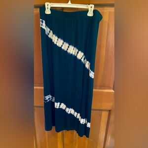 NEW Lane Bryant Blue and White Diagonal Tie-Dye Maxi Skirt Size 18/20